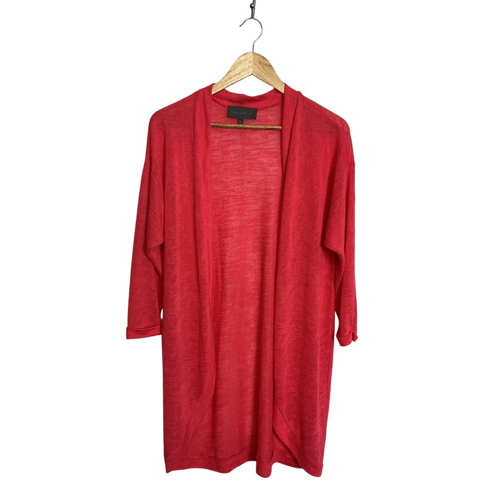 Saturday in Brooklyn Anthropologie Small Oversized Lightweight Coral Cardigan
